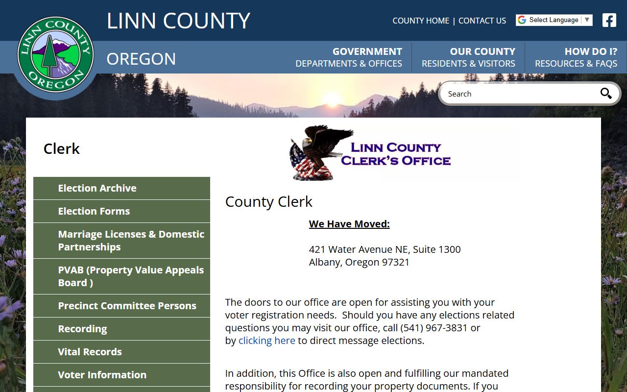 Albany death records Linn County Clerk office