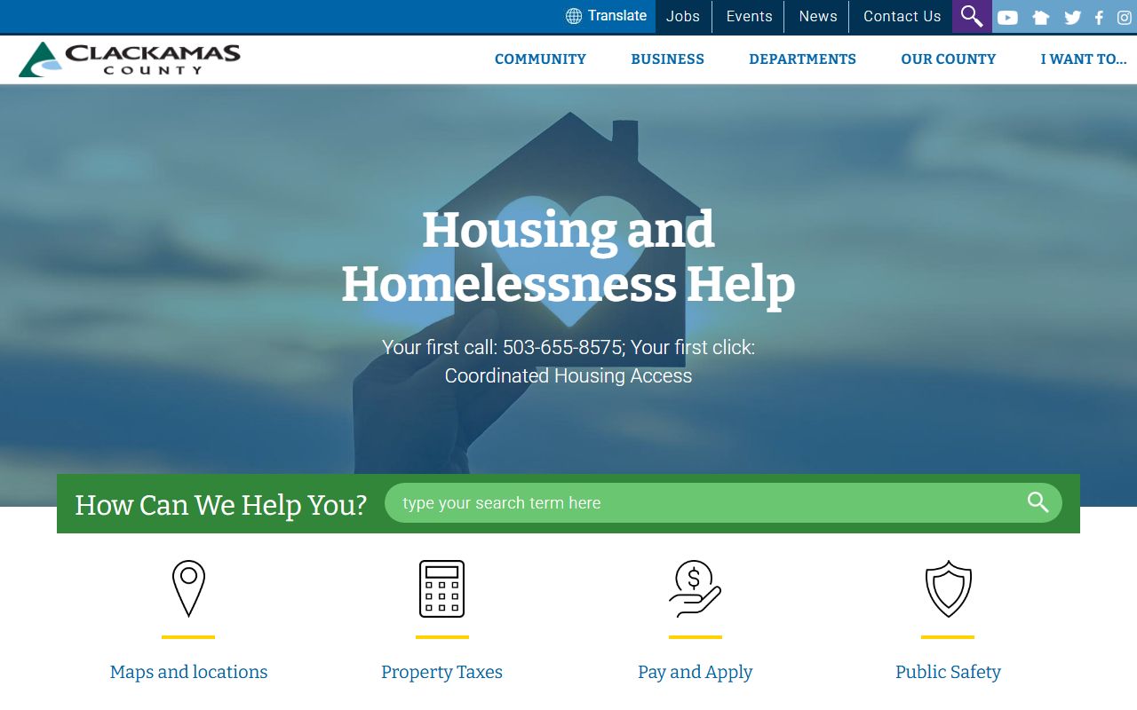 Clackamas County official website for death records