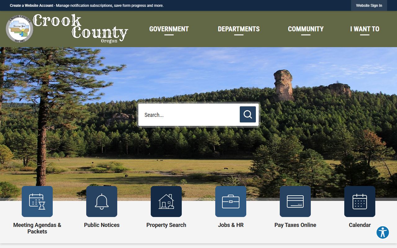 Crook County official website for death records in Prineville Oregon