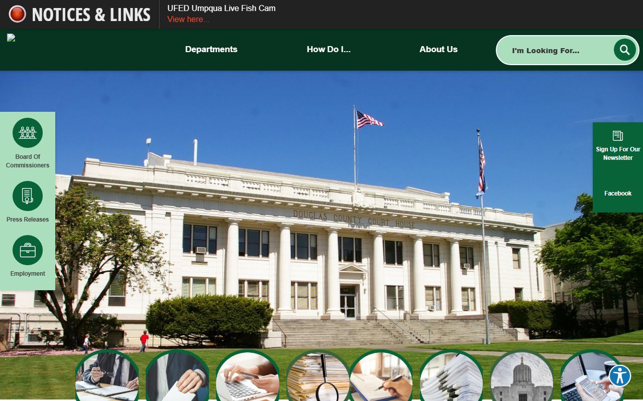 Douglas County official website for death records in Roseburg Oregon