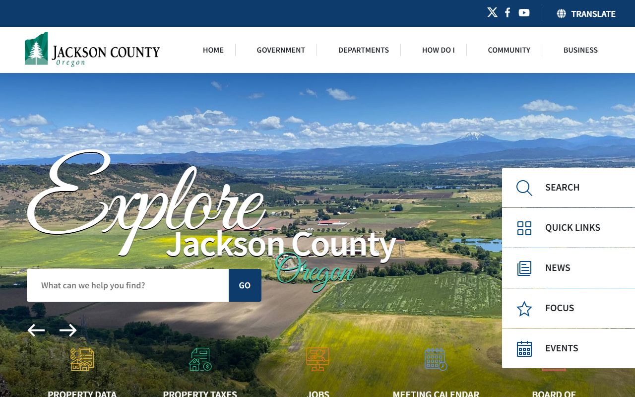Jackson County official website for death records