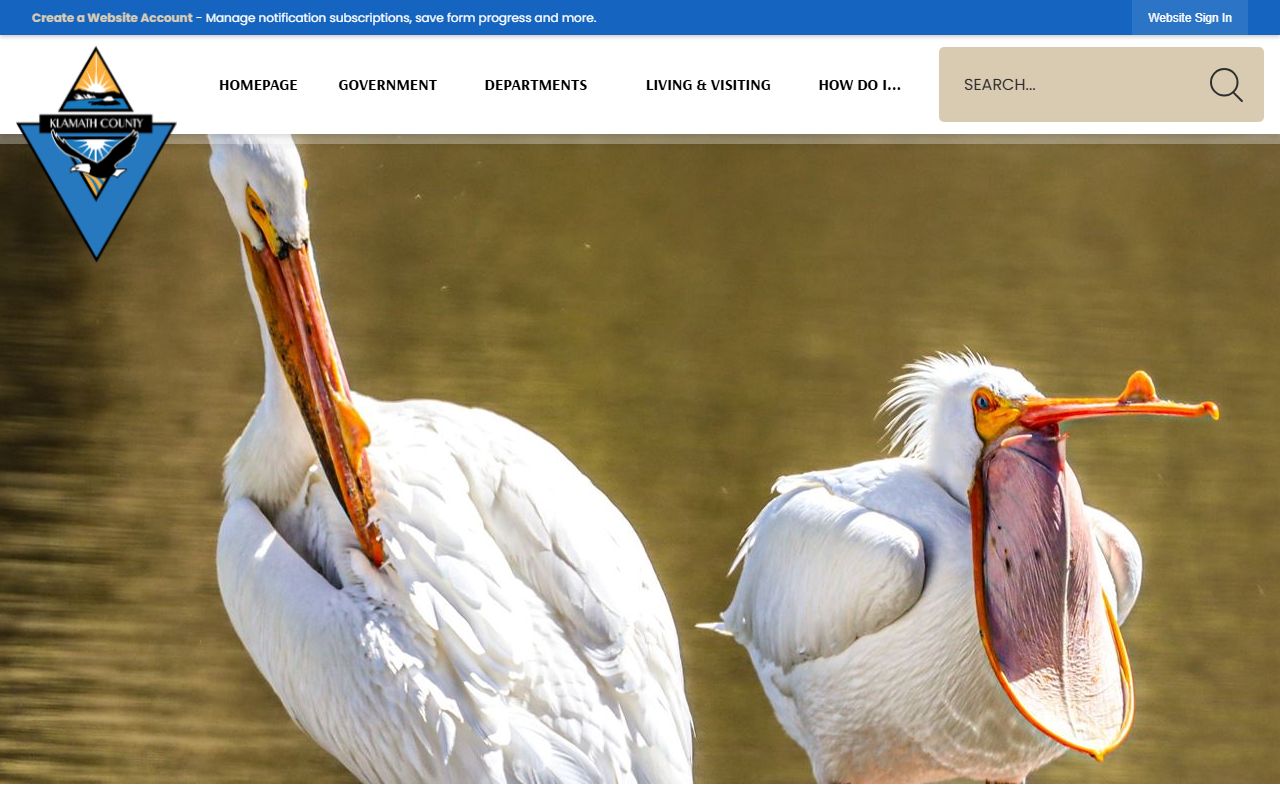 Klamath County official website for death records