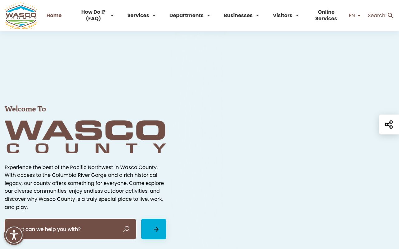 Wasco County official website for death records